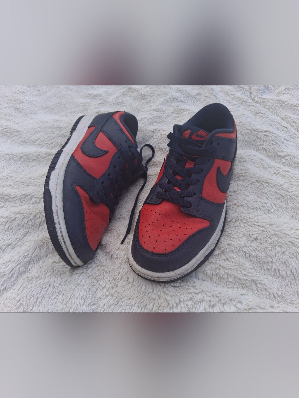 Low Top Red And Navy Dunks